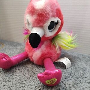 Pink Flamingo Chirping Plush Toy Big Eyes‎ Shiny Beak Feet